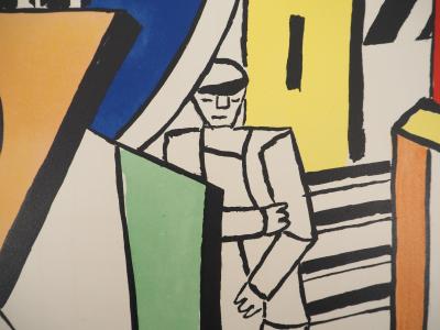 Fernand LEGER : La Ville, Promeneur en ville, Lithographie originale signée 2