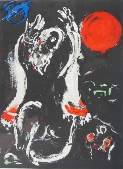 Marc CHAGALL : La Bible, Prêcheur à la tunique blanche, Lithographie originale 2