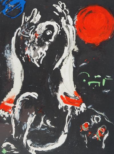 Marc CHAGALL : La Bible, Prêcheur à la tunique blanche, Lithographie originale 2