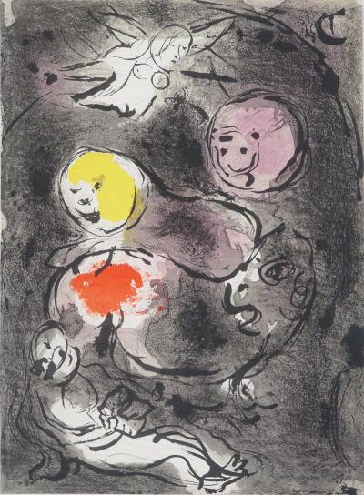Marc CHAGALL : La Bible, Le prophète Daniel, Lithographie originale 2