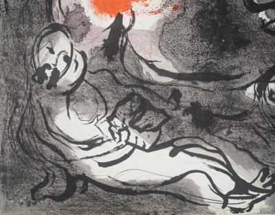 Marc CHAGALL : La Bible, Le prophète Daniel, Lithographie originale 2