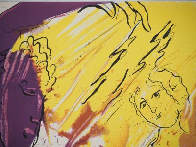 Marc CHAGALL : La Bible, La bénédiction de l'ange, Lithographie originale 2