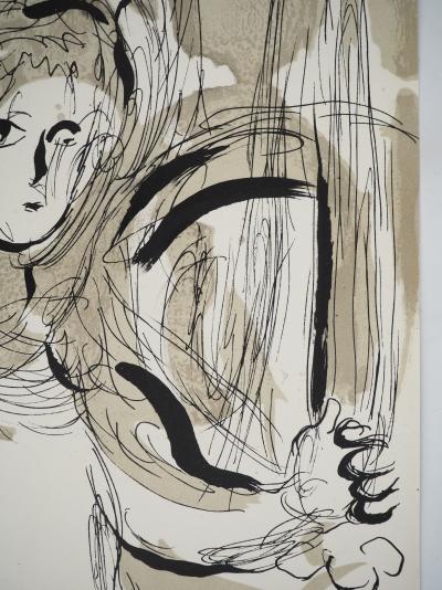 Marc CHAGALL : La Bible, Saint Michel et son épée, Lithographie originale 2
