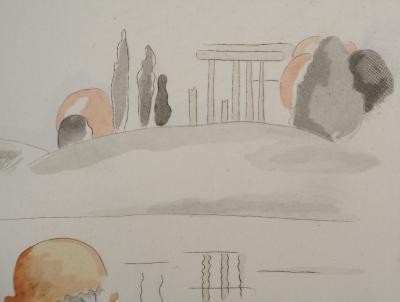 Gustave BUCHET : Les baigneuses antiques, Gravure originale et pochoir signée 2