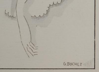 Gustave BUCHET : Les pensionnaires, Gravure originale et pochoir signée 2