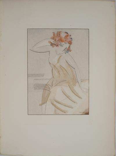 Gustave BUCHET : Le désespoir de Sappho, Gravure originale et pochoir signée 2