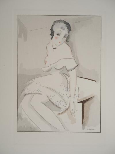 Gustave BUCHET : Cachez ce sein, Gravure originale et pochoir signée 2