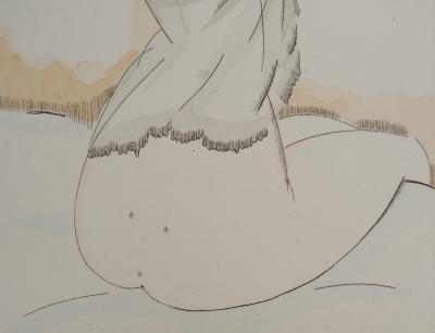 Gustave BUCHET : Le déshabillé, Gravure originale et pochoir signée 2