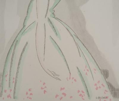 Gustave BUCHET: Game of seduction, Original engraving and signed stencil 2