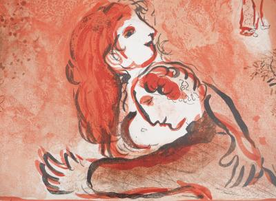 Marc CHAGALL : La Bible, L'ange sauveur, Lithogravure originale 2