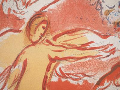 Marc CHAGALL : La Bible, Adam et Eve chassés du Paradis, Lithographie originale 2