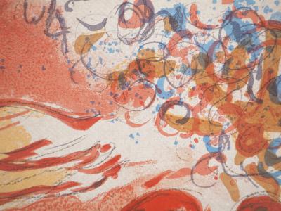 Marc CHAGALL : La Bible, Adam et Eve chassés du Paradis, Lithographie originale 2