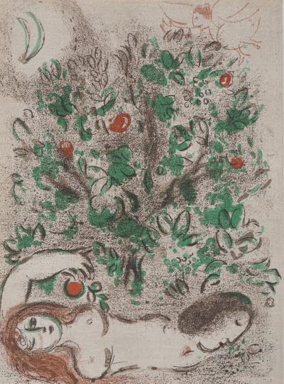 Marc CHAGALL : La Bible, Le Paradis Terrestre, Lithographie originale 2