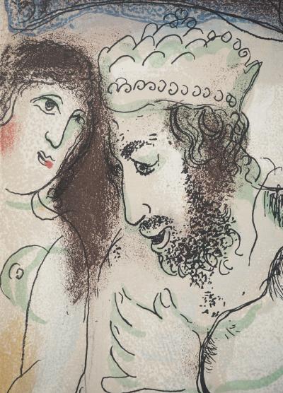 Marc CHAGALL : La Bible, Le rêve de Abimelech, Lithographie originale 2