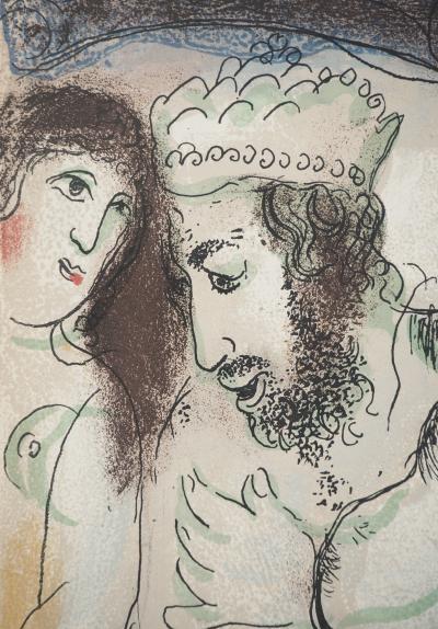 Marc CHAGALL : La Bible, Le rêve de Abimelech, Lithographie originale 2