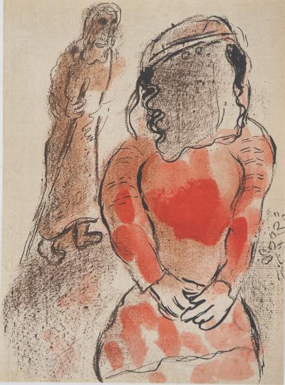 Marc CHAGALL : La Bible, La belle fille de Judas, Lithographie originale 2