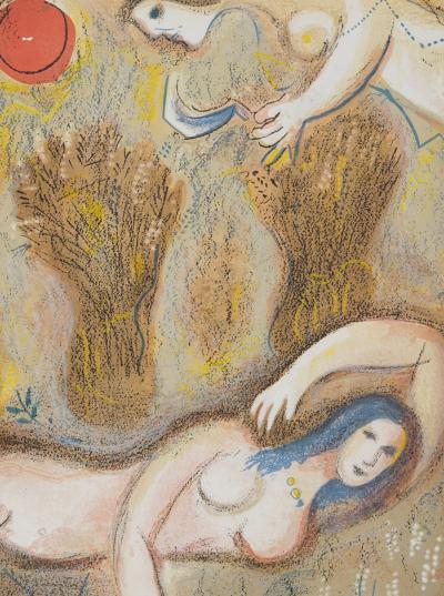 Marc CHAGALL : La Bible, La jeune fille dans le champs, Lithographie originale 2