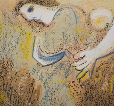 Marc CHAGALL : La Bible, La jeune fille dans le champs, Lithographie originale 2