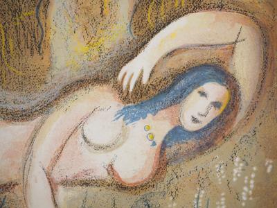 Marc CHAGALL : La Bible, La jeune fille dans le champs, Lithographie originale 2