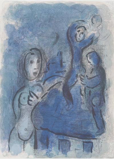 Marc CHAGALL : La Bible, Les espions de Jéricho au clair de lune, Lithographie originale 2