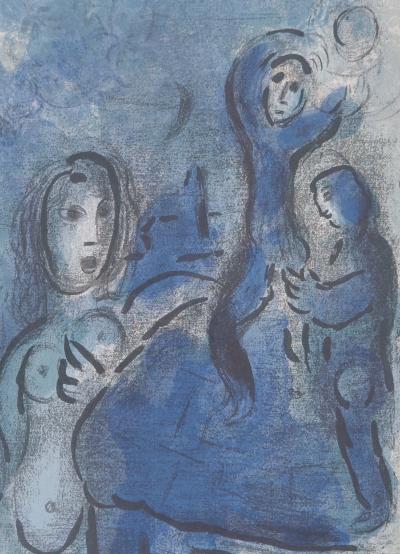 Marc CHAGALL : La Bible, Les espions de Jéricho au clair de lune, Lithographie originale 2