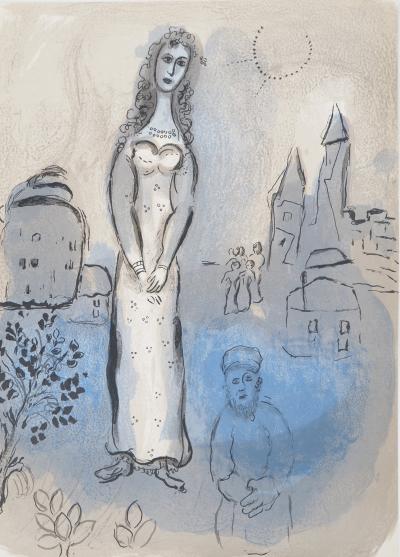 Marc CHAGALL : La Bible, Esther et son cousin, Lithographie originale 2