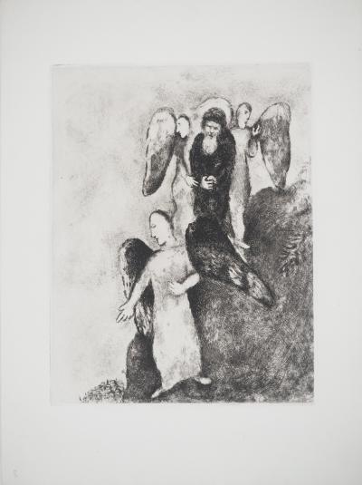 Marc CHAGALL : La descente vers Sodome, Gravure originale 2