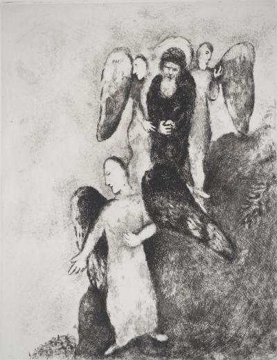 Marc CHAGALL : La descente vers Sodome, Gravure originale 2