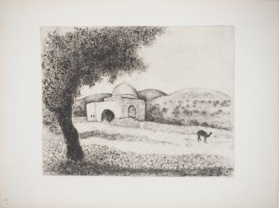 Marc CHAGALL : La tombe de Rachel, Gravure originale signée 2