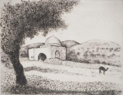 Marc CHAGALL : La tombe de Rachel, Gravure originale signée 2