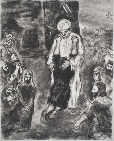 Marc CHAGALL : Joseph reconnu par ses frères, Gravure originale signée 2