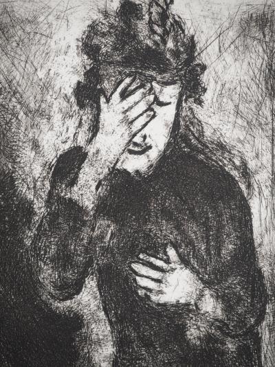 Marc CHAGALL : Bénédiction d'Ephraïm et Manassé, Gravure originale signée 2