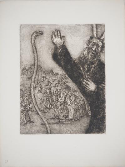 Marc CHAGALL : Moïse et le serpent, Gravure originale 2
