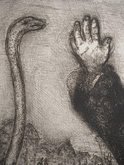 Marc CHAGALL : Moïse et le serpent, Gravure originale 2