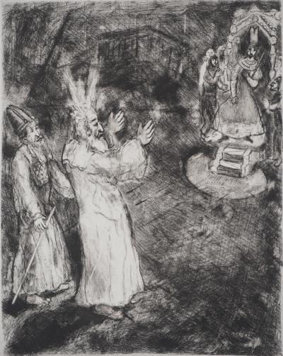 Marc CHAGALL : Moïse et Aaron devant Pharaon, Gravure originale 2