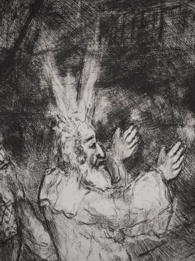 Marc CHAGALL : Moïse et Aaron devant Pharaon, Gravure originale 2