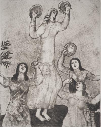 Marc CHAGALL : Danse de Marie, sœur de Moïse, Gravure originale signée 2