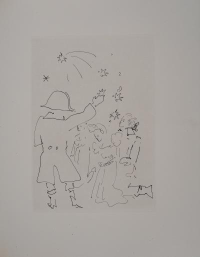 Jean COCTEAU : Le bal du comte d'Orgel, Le feu d'artifice, Gravure originale 2