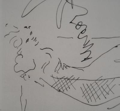 Jean COCTEAU : Le bal du comte d'Orgel, Mahaut se prélassant au soleil, gravure originale 2