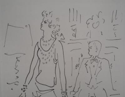 Jean COCTEAU : Le bal du comte d'Orgel, L'invité inattendu, gravure originale 2