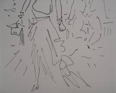 Jean COCTEAU : Le bal du comte d'Orgel, L'invité inattendu, gravure originale 2