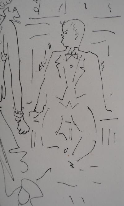 Jean COCTEAU : Le bal du comte d'Orgel, L'invité inattendu, gravure originale 2