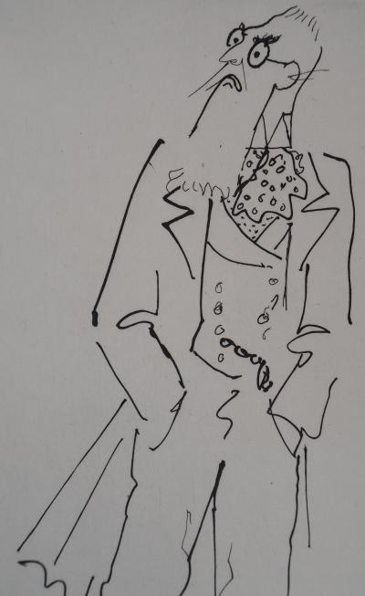Jean COCTEAU : Le bal du comte d'Orgel, L'homme à la redingote, gravure originale 2