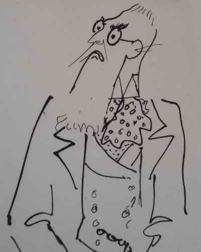 Jean COCTEAU : Le bal du comte d'Orgel, L'homme à la redingote, gravure originale 2