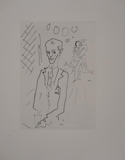 Jean COCTEAU : Le bal du comte d'Orgel, Le croupier, Gravure originale 2