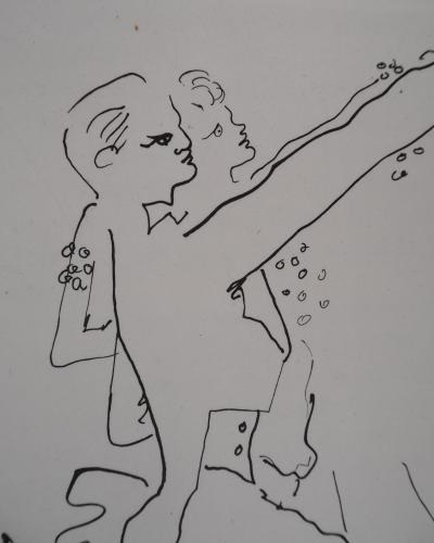 Jean COCTEAU : Le bal du comte d'Orgel, Le couple dansant, Gravure originale 2