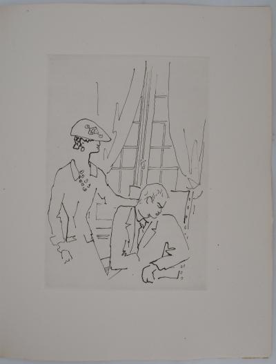 Jean COCTEAU : Le bal du comte d'Orgel, Un réconfort bienvenu, gravure originale 2