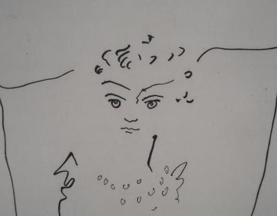 Jean COCTEAU : Le bal du comte d'Orgel, La comtesse dans son lit, gravure originale 2