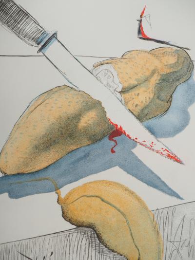 Salvador Dali : Casanova, L’amour sommelier et le concombre coupé, Gravure originale signée 2