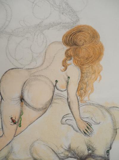 Salvador Dali : Casanova, La femme et le cochon aux truffes, Gravure originale signée 2